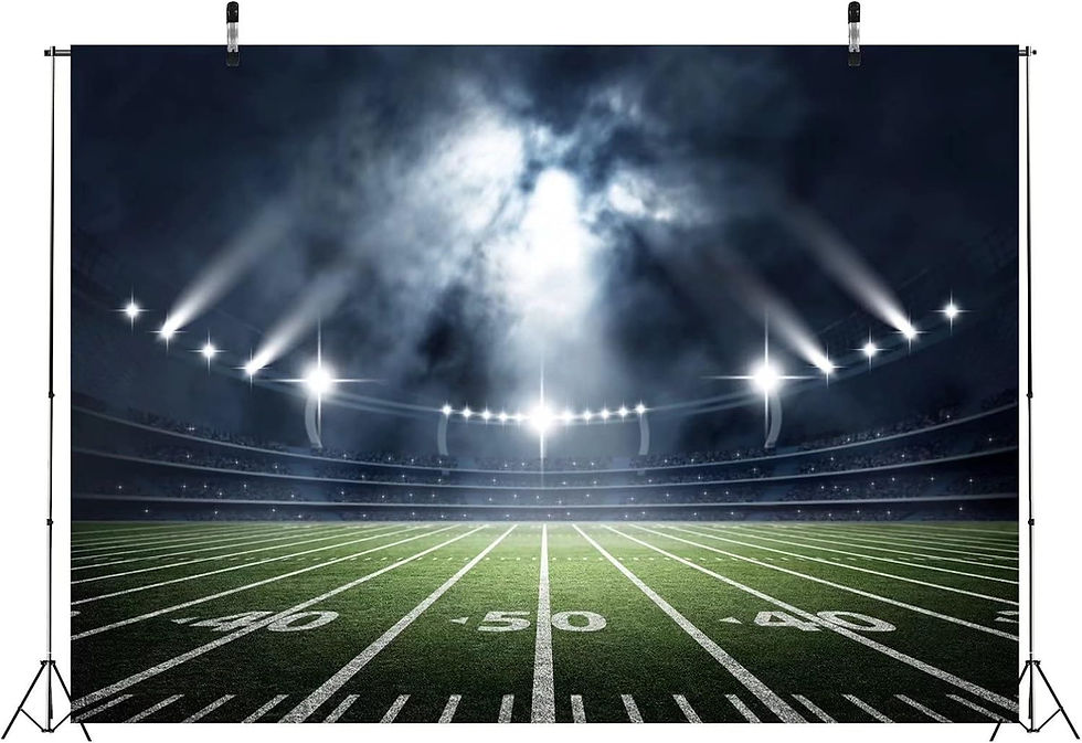 섬네일: BELECO 7x5ft Fabric Football Field Backdrop Sports Stadium Super Bowl Backdrop 