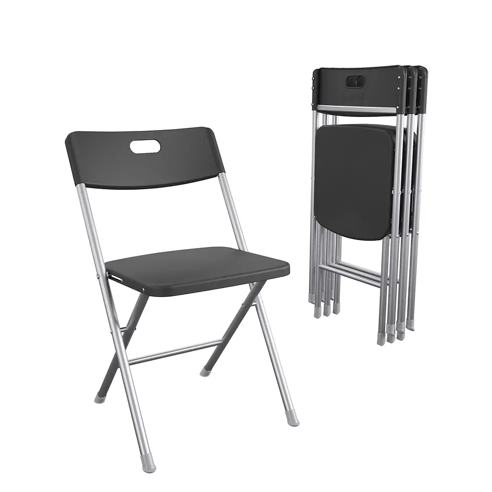 Walmart: Mainstays Resin Seat & Back Folding Chair, Black, 4-Pack