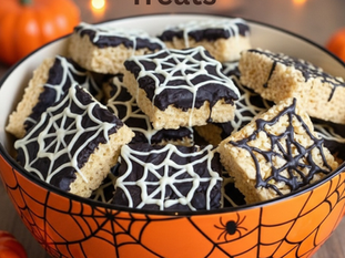 Halloween Spiderweb Rice Krispie Treats