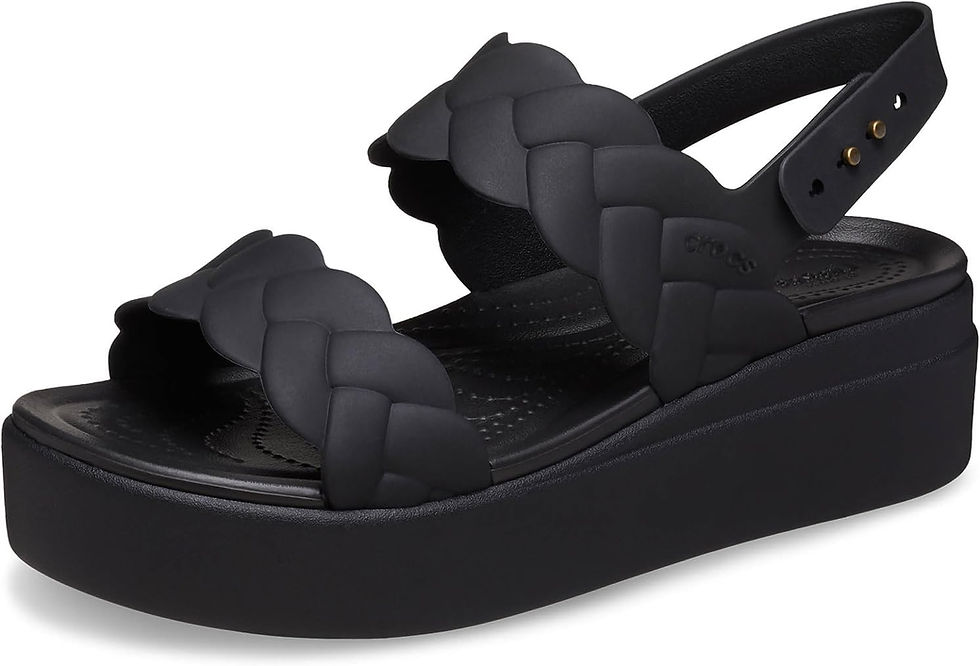 Thumbnail: Black Crocs Women's Brooklyn Low Wedges Platform Sandals