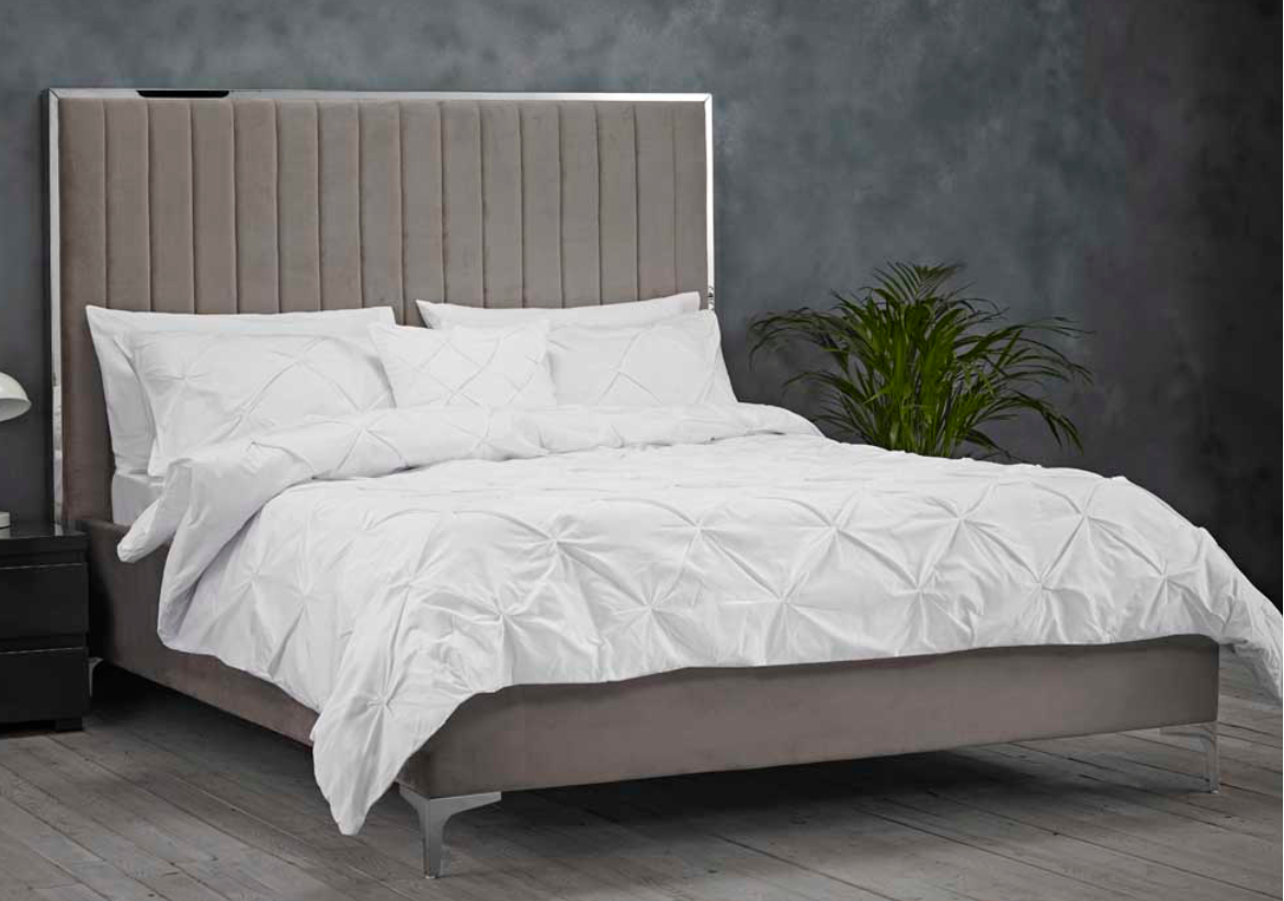 1 / 3Rollover to Zoom Berkeley Double Soft Mink Grey Bed Frame