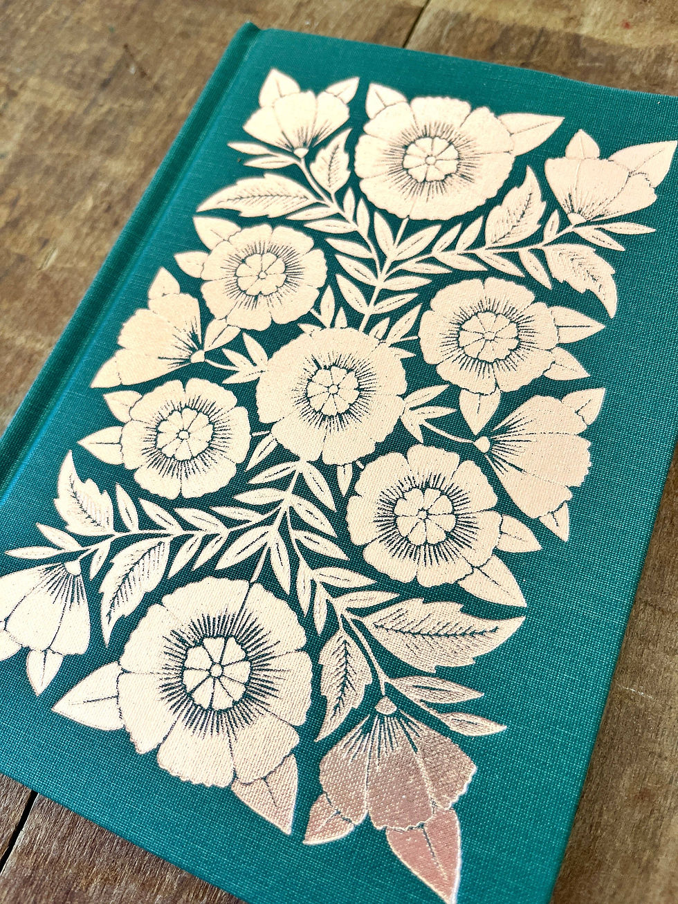 Thumbnail: Foil Stamped Linen Journal: Jewel Green