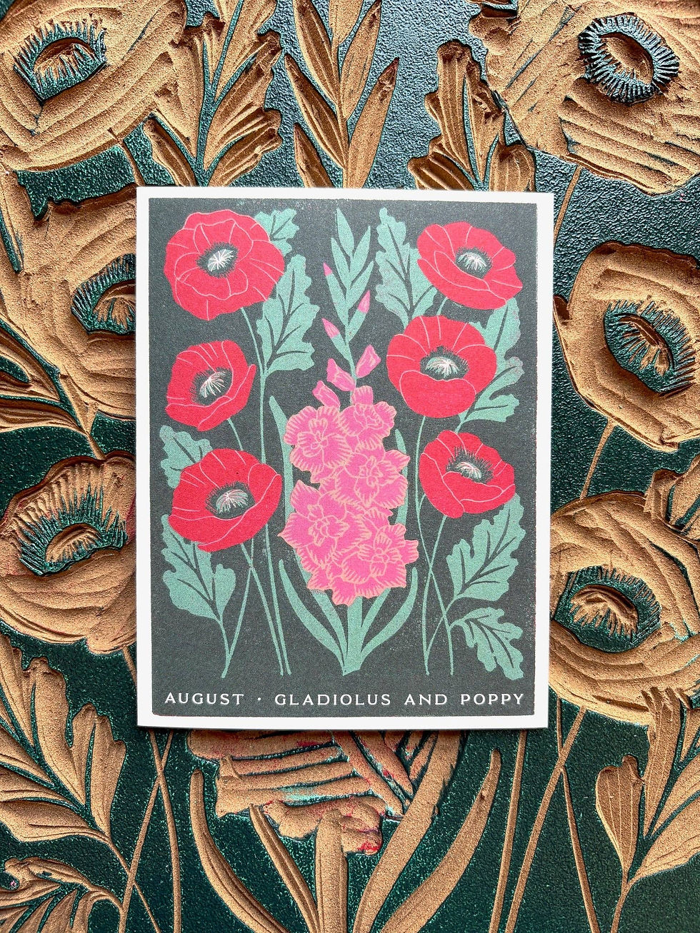 Thumbnail: Birth Month Flowers: August Greeting Card: Single Card