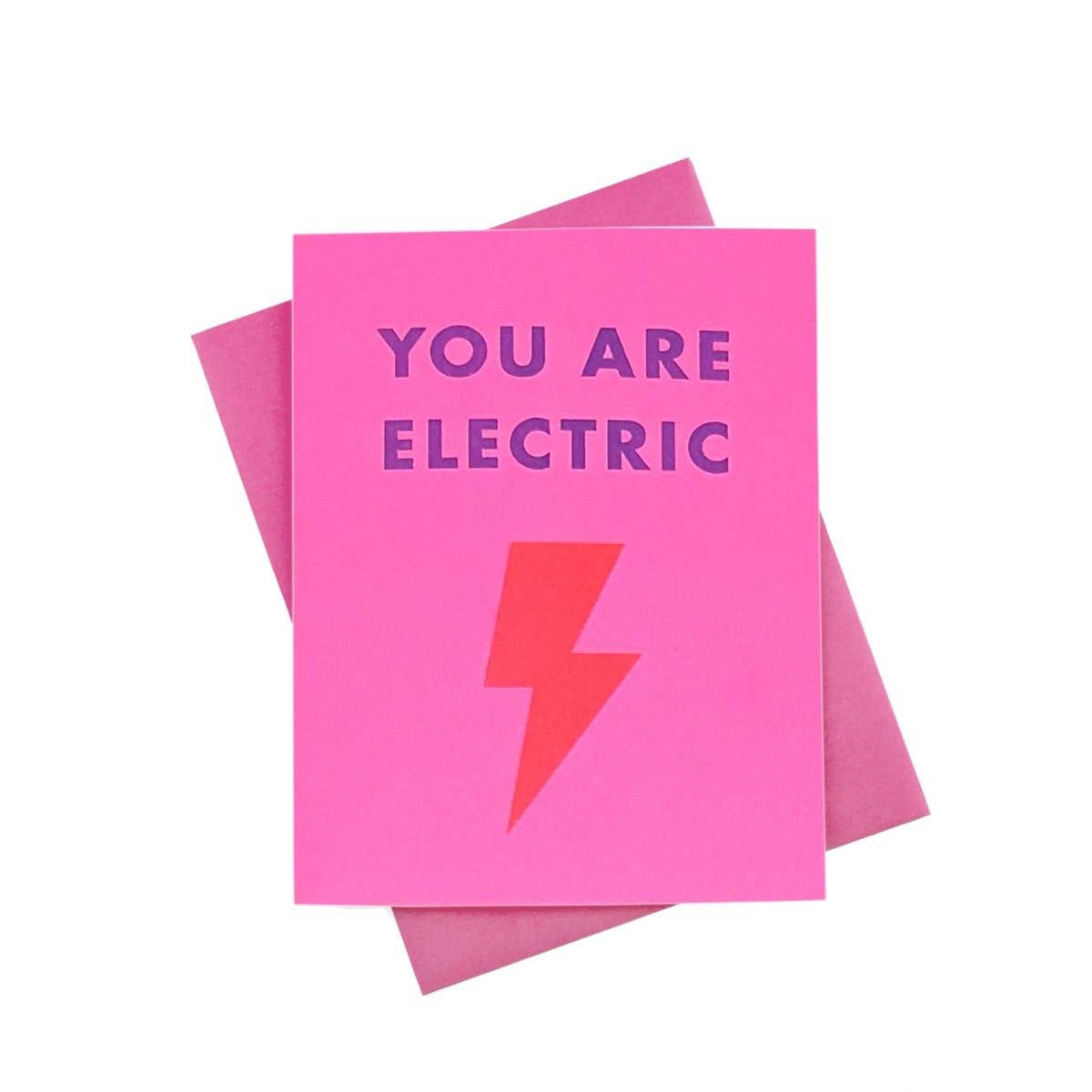 "You Are Electric" Lightning Encouragement Risograph Card