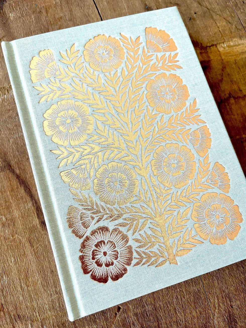 Thumbnail: Foil Stamped Linen Journal: Muted Sage