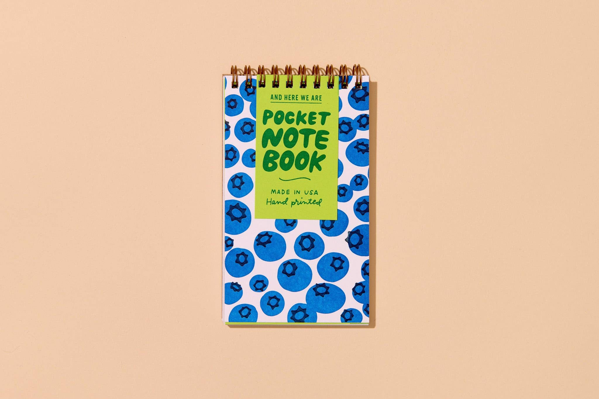 Letterpress Small Spiral Notebook - Blueberry
