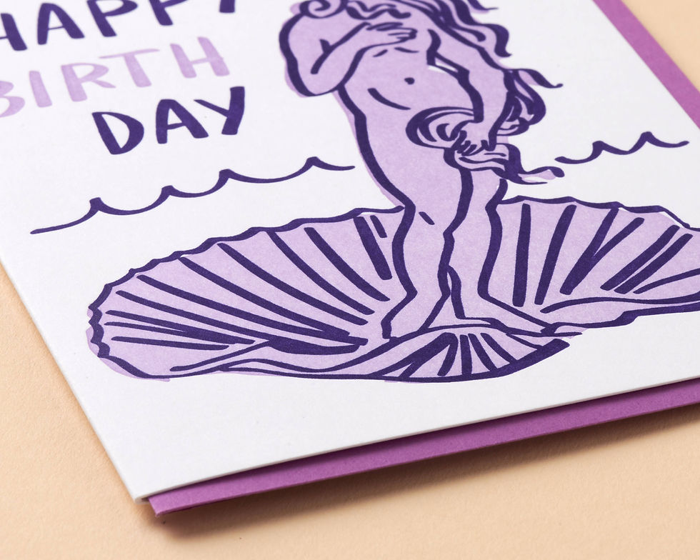 Thumbnail: Letterpress Birthday Card—Birth of Venus Day