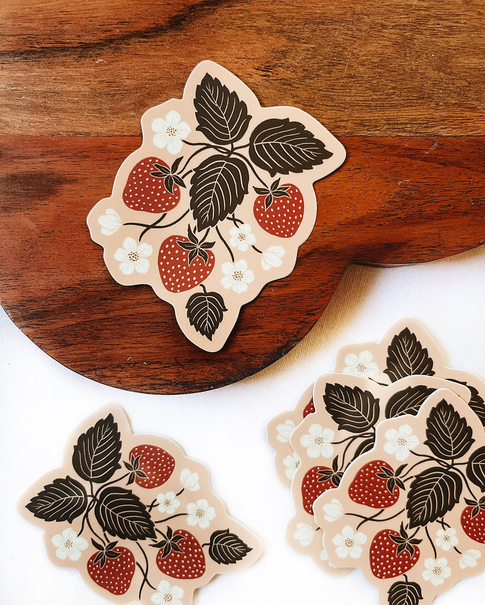 Thumbnail: Strawberry Patch Vinyl Sticker