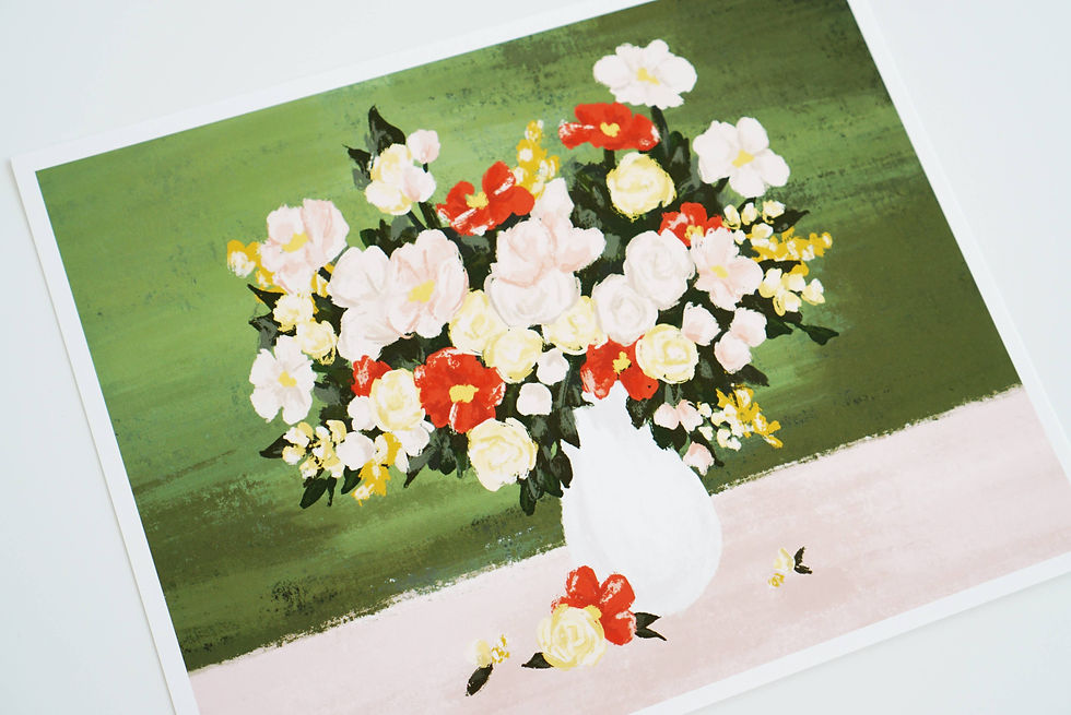 Thumbnail: Floral Impressions in Green 8x10 Art Print