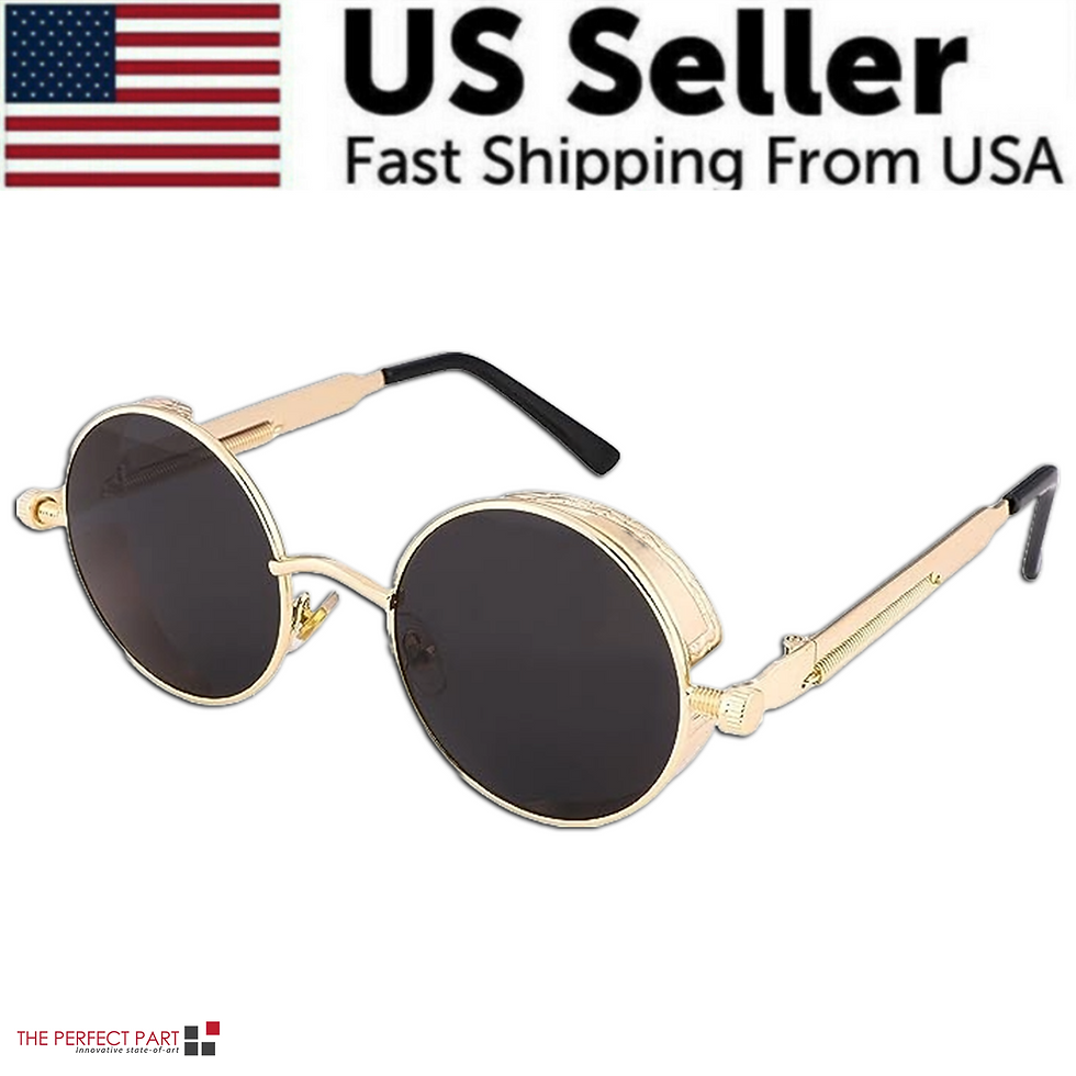 Thumbnail: Retro Round Polarized Sunglasses Men Women Vintage Gothic Steampunk Glasses