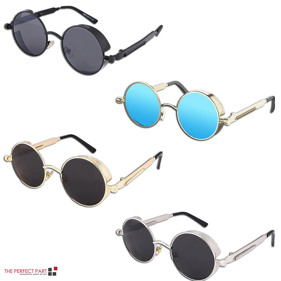 Thumbnail: Retro Round Polarized Sunglasses Men Women Vintage Gothic Steampunk Glasses