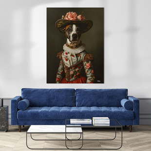 Werk aan de Muur-1403642-hond in victoriaanse kleding-Gelissen Artworks-1200x1200-Livingroom - Touch of Blue-instagramFeed