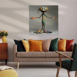 Werk aan de Muur-1388092-kleurig whimsical poppetje-Gelissen Artworks-1200x1200-Bohemian woonkamer-instagramFeed