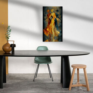 Werk aan de Muur-1728604-abstract dansende vrouwen-Gelissen Artworks-1200x1200-Woonkamer geel accent-facebookNewsFeed