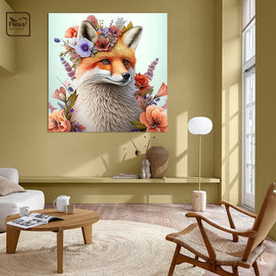 Werk aan de Muur-1137167-vos met bloemen-Gelissen Artworks-1200x1200-Livingroom Window - Wild Wonder 2023 - Flexa logo verplicht-instagramFeed