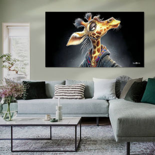 Werk aan de Muur-1873215-giraffe portret-Gelissen Artworks-1200x1200-Living room mos groene wanden-facebookNewsFeed