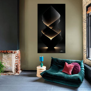 Abstract zwart met zacht goud