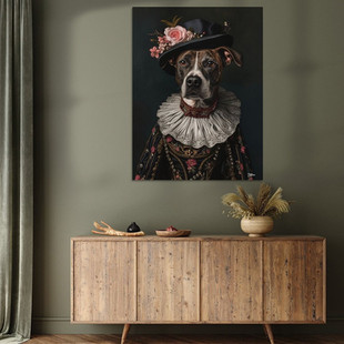 Werk aan de Muur-1403640-hond in victoriaanse kleding-Gelissen Artworks-1200x1200-Dressoir green-instagramFeed
