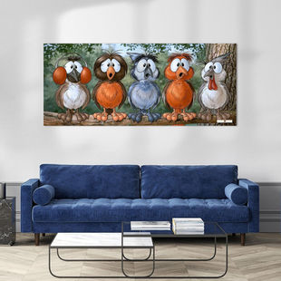 Werk aan de Muur-1972509-Grappige Vogeltjes-Gelissen Artworks-1200x1200-Livingroom - Touch of Blue-facebookNewsFeed