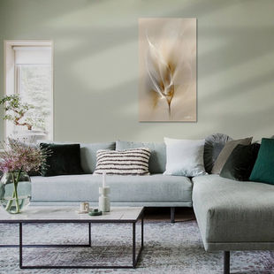 Werk aan de Muur-1876330-wit en goud - bloemen en veren-Gelissen Artworks-1200x1200-Living room mos groene wanden-facebookNewsFeed