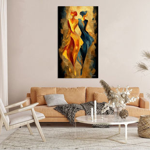 Werk aan de Muur-1728607-abstract dansende vrouwen-Gelissen Artworks-1200x1200-Livingroom - Pop of Colour-facebookNewsFeed