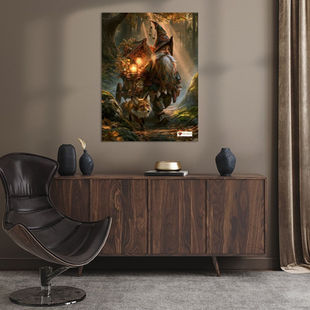 Werk aan de Muur-1966672-Kabouter met vos in bos-Gelissen Artworks-1200x1200-Woonkamer Groovy Champagne-facebookNewsFeed