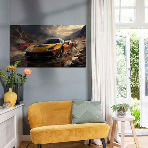 Werk aan de Muur-1216470-supercar-Gelissen Artworks-1200x1200-Woonkamer gele stoel-instagramFeed