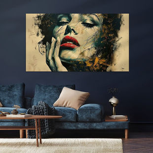 Werk aan de Muur-1496802-abstract vintage vrouwen gezicht-Gelissen Artworks-1200x1200-The blue room-instagramFeed