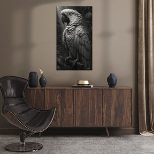Werk aan de Muur-1742322-zwart-wit papegaai-kaketoe-ara-Gelissen Artworks-1200x1200-Woonkamer Groovy Champagne-facebookNewsFeed