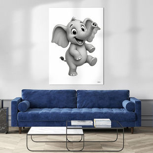 Werk aan de Muur-1929944-Cartoontje olifant-Gelissen Artworks-1200x1200-Livingroom - Touch of Blue-facebookNewsFeed