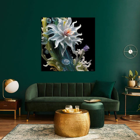 Werk aan de Muur-1196261-glas sculptuur-Gelissen Artworks-x-Woonkamer diep groen-instagramFeed