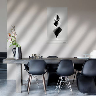 Werk aan de Muur-1772501-Monochrome Flow  Abstracte Zwart-Wit Kunst in Beweging-Gelissen Artworks-1200x1200-Eetkamer donkere stoelen-facebookNewsFeed