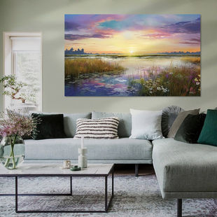Werk aan de Muur-1298789-landschapje met zachte kleuren-Gelissen Artworks-1200x1200-Living room mos groene wanden-instagramFeed