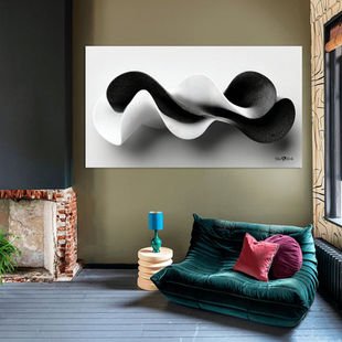 Werk aan de Muur-1772515-Monochrome Flow  Abstracte Zwart-Wit Kunst in Beweging-Gelissen Artworks-1200x1200-Black Friday-facebookNewsFeed