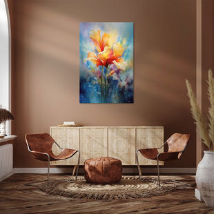 Werk aan de Muur-1179955-abstract aquarel van een bloembloemen-Gelissen Artworks-1200x1200-Woonkamer World of wonders-instagramFeed