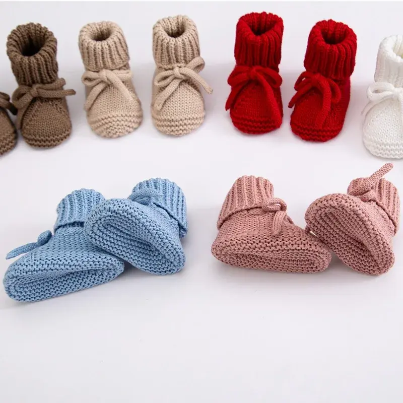 Thumbnail: Baby Shoes Knitted Infant Child Bed Footwear 0-12m Cute Turn-Down Breathable