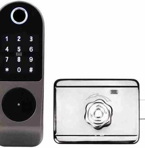 Thumbnail: Wireless WiFi Smart Door Lock with App & Fingerprint Unlock for Wooden Door