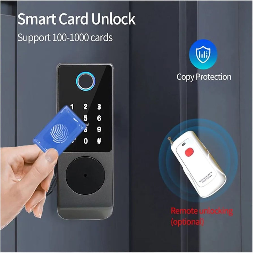 Thumbnail: Smart Rim Lock Wireless Fingerprint Password Card Lock N2150