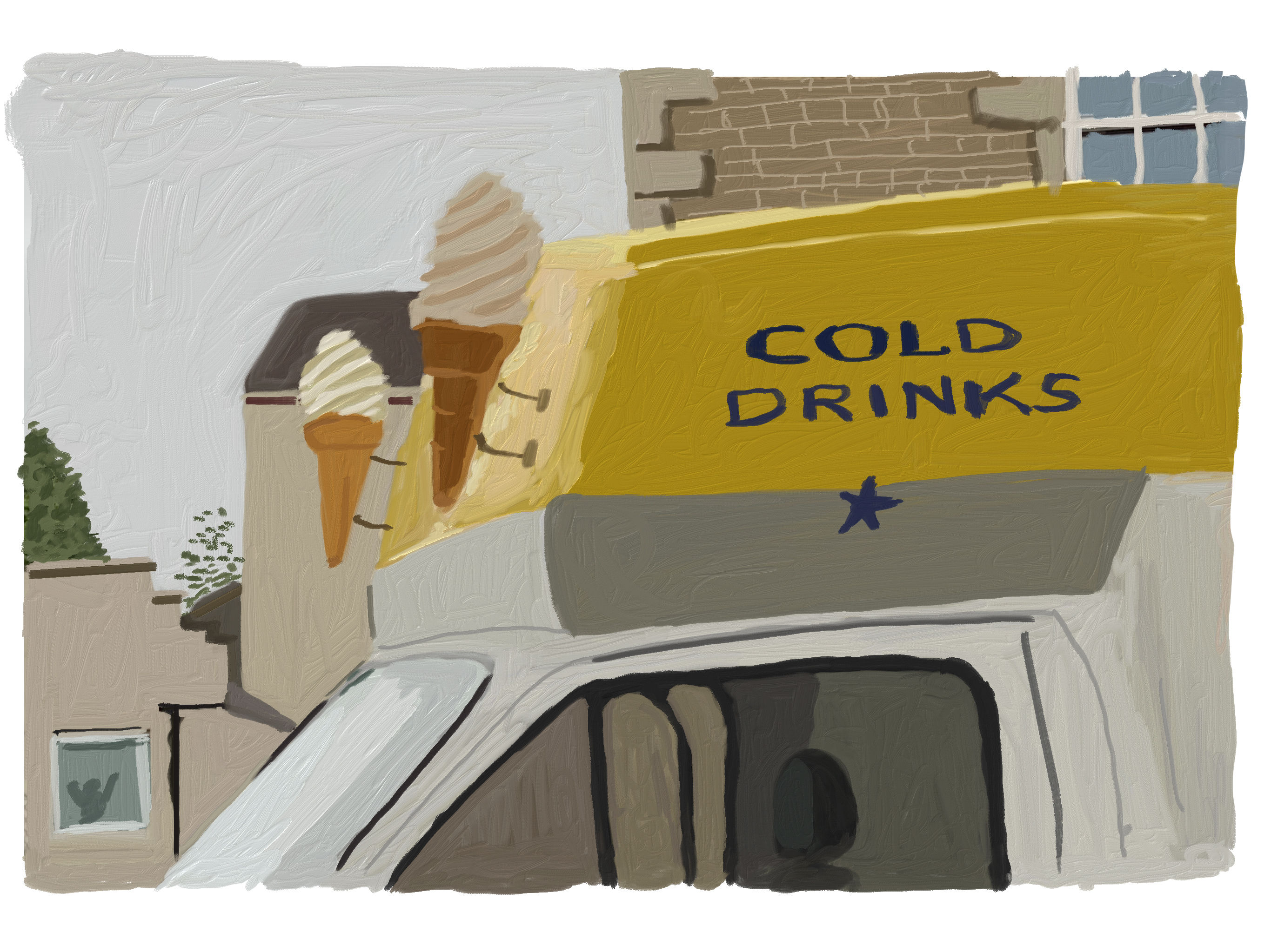 Ice-cream man - Giclée print A4