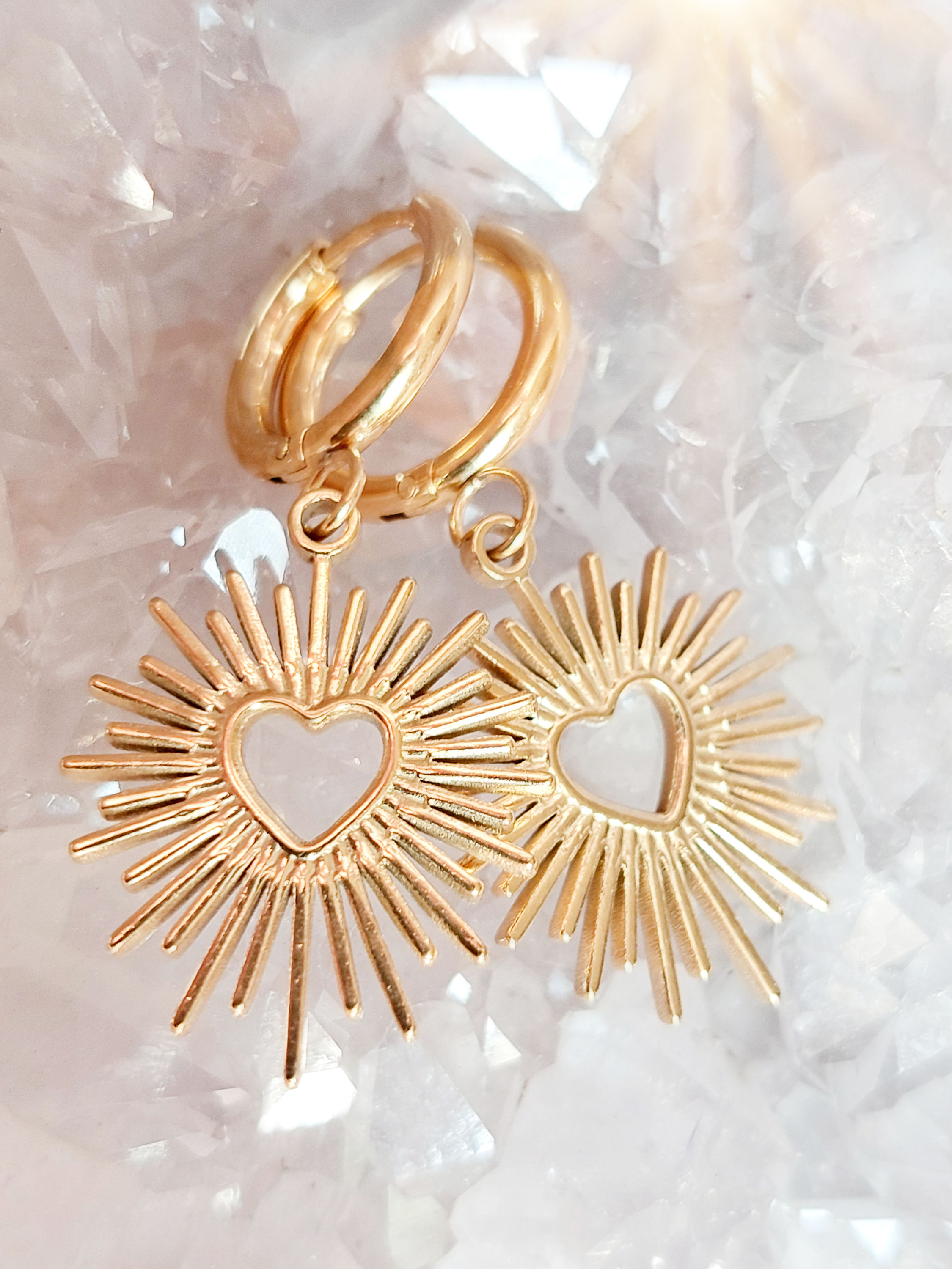 Oorbellen vergulde RVS Heilig Hart