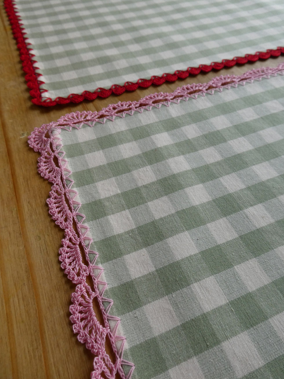 Pink Tea Green Crochet Placemat | 7p Home
