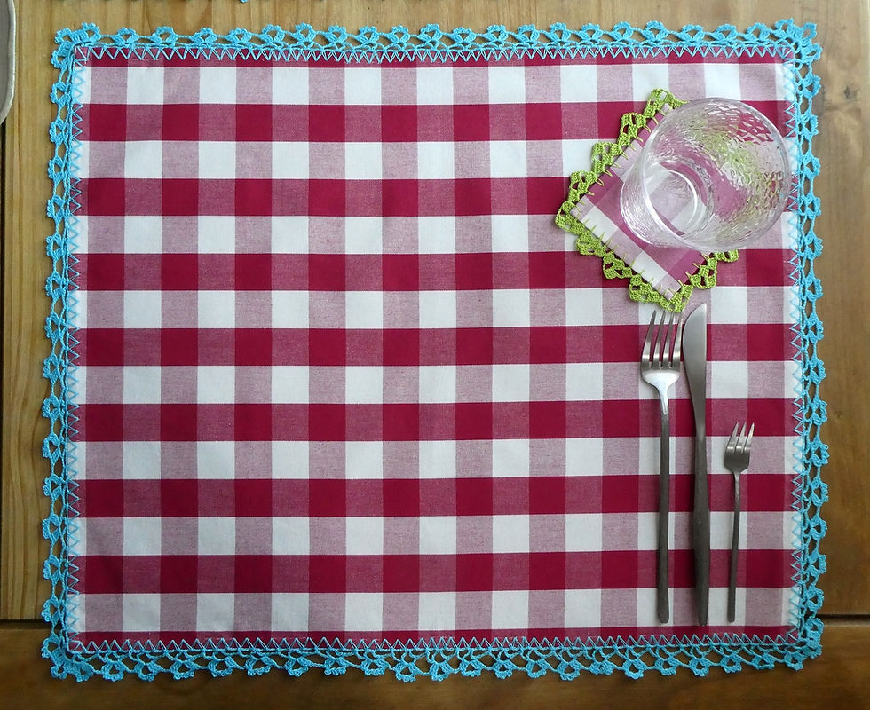 Turquesa Red Crochet Placemat | 7p Home