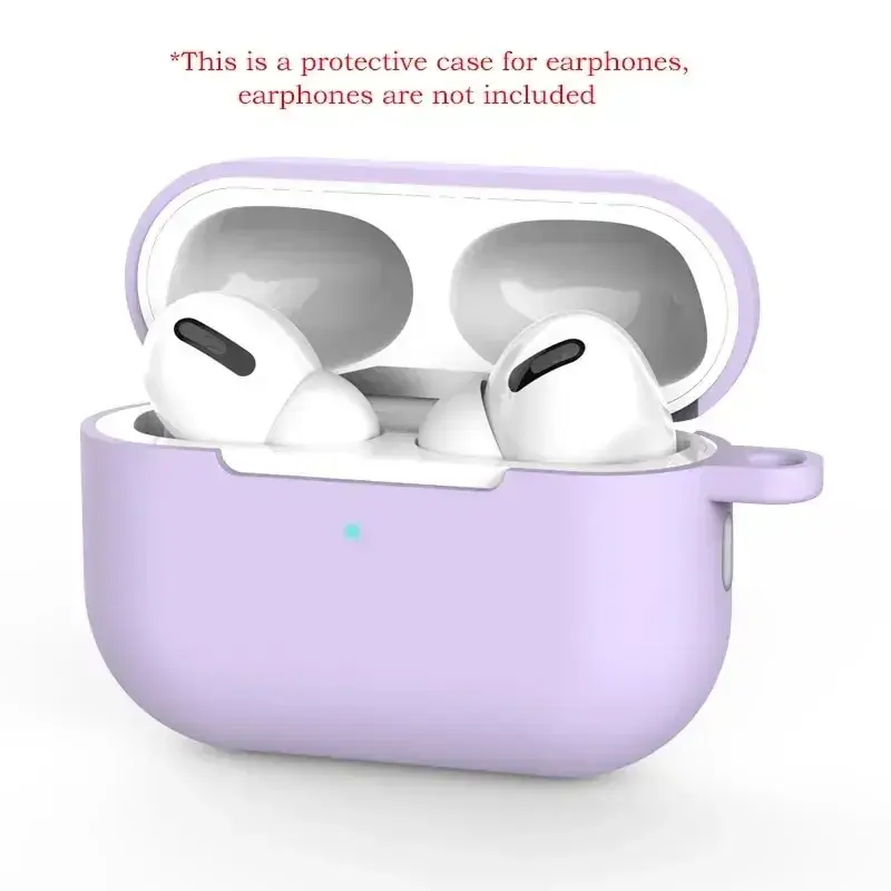 Thumbnail: For AirPods Pro Protective Case Silicone New Solid Color Apple Bluetooth Headset