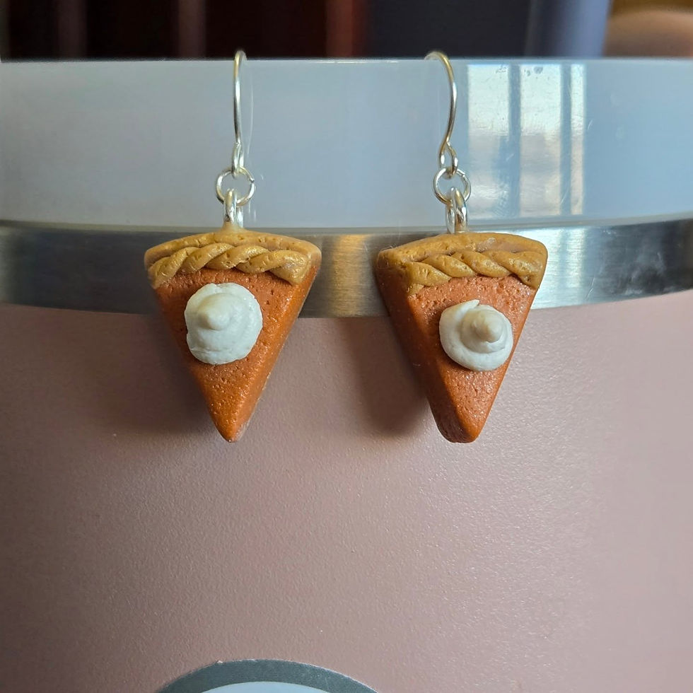 Thumbnail: Dangling & Stud Pumpkin Pie Earrings