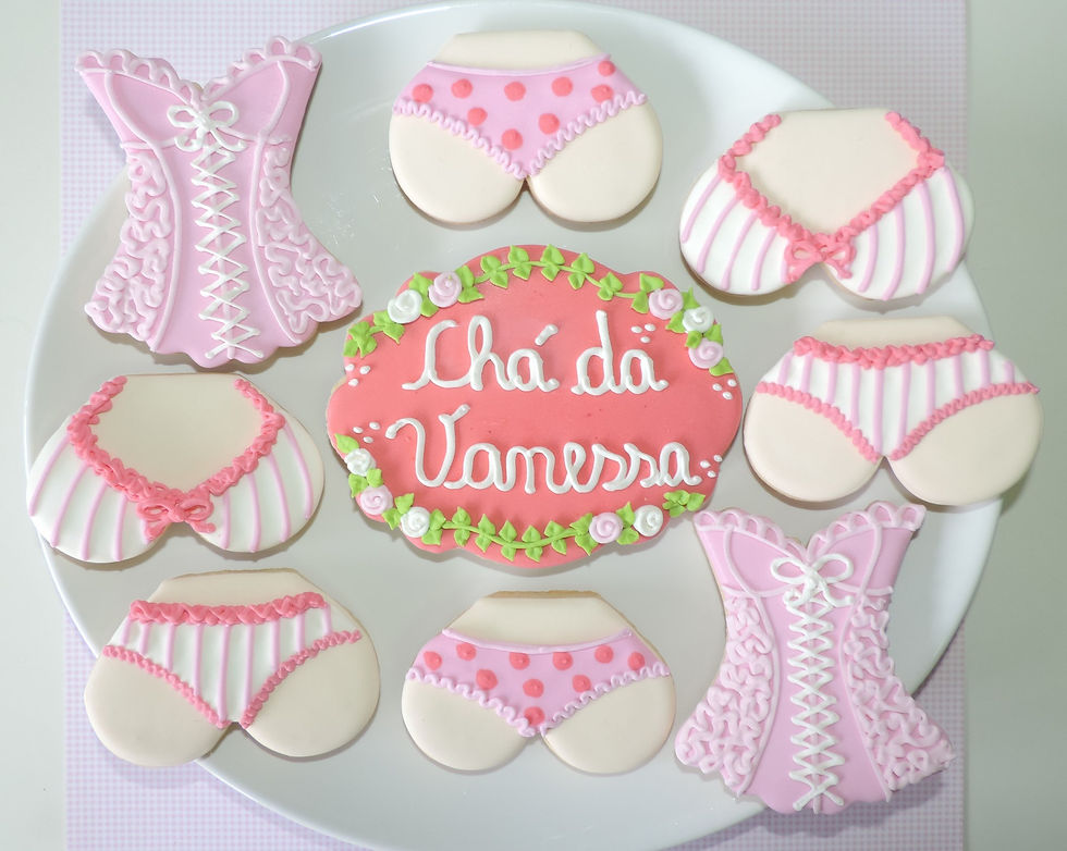 Biscoitos Chá de Lingerie Rosa