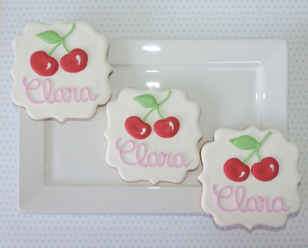 Biscoitos Decorados Cerejas com Nome