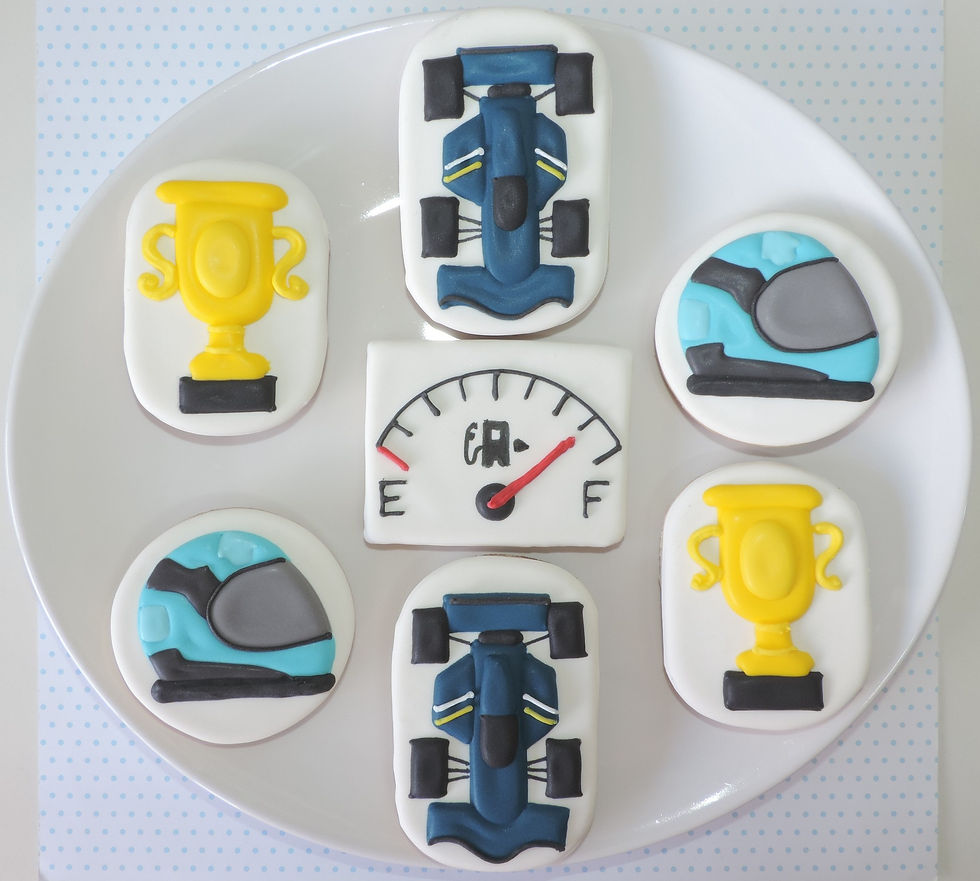 Biscoitos decorados Fórmula 1 Carrinho