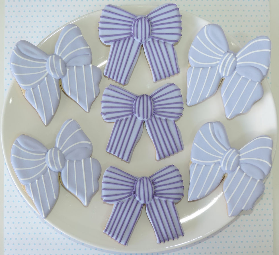 Biscoitos Decorados Laços Lilases