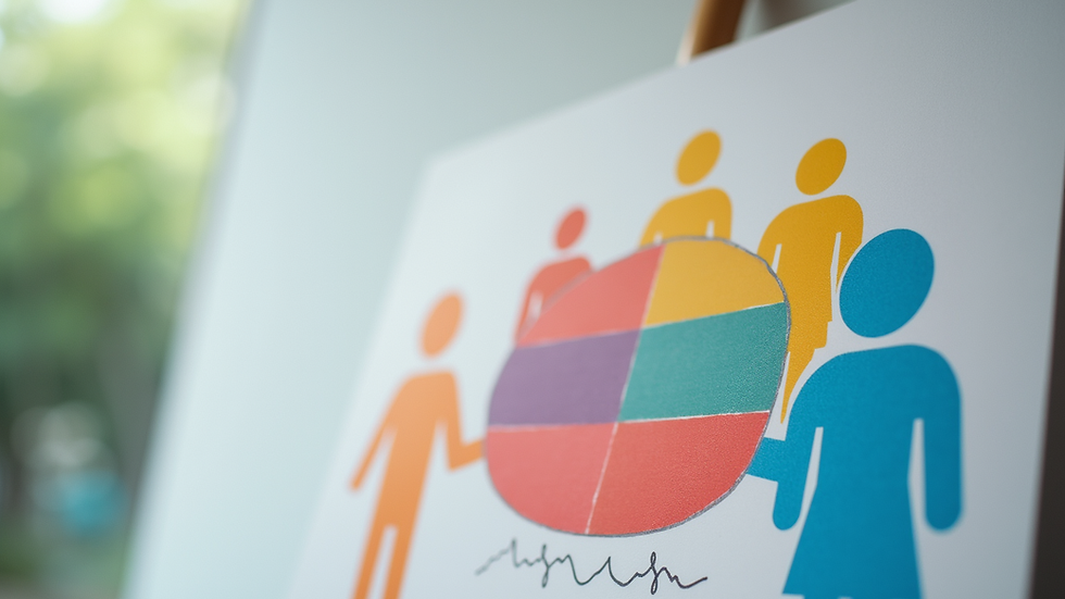 Close-up view of a colorful chart illustrating the four social styles