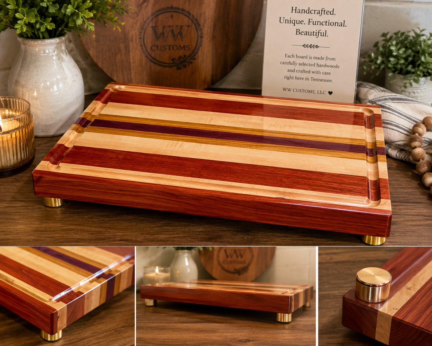 WW Customs Signature Collection™ Handcrafted Hardwood Cutting Board
